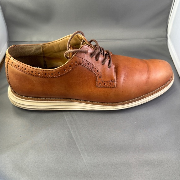 Cole Haan LunarGrand Wingtip Oxford Brown Leather Shoes Men’s 10.5M - Picture 1 of 9